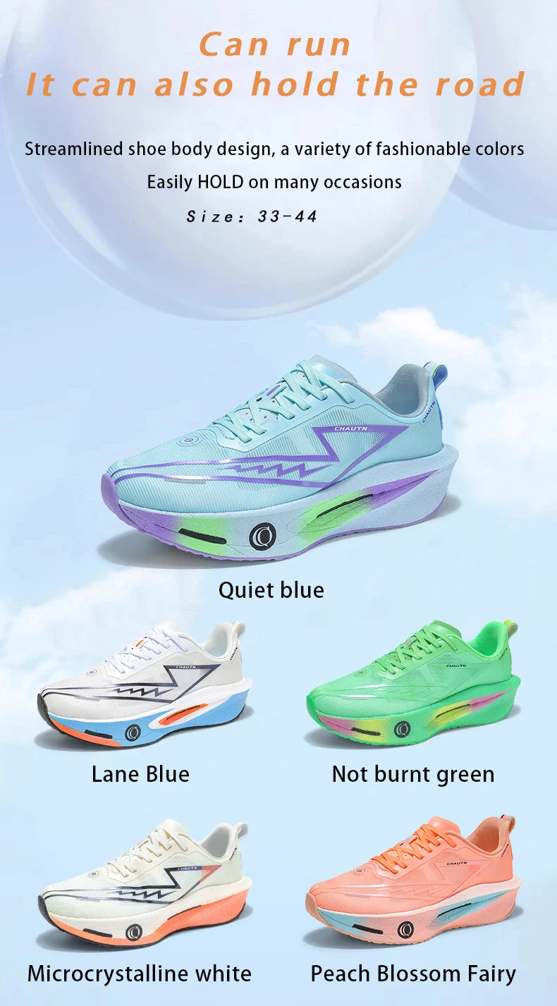 Men Running Shoes Specialty Carbon Plate Sports Marathon Breathable Lightweight Women Comfortable Nonskid Chunta Sneakers