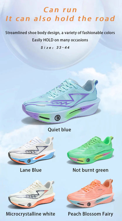 Men Running Shoes Specialty Carbon Plate Sports Marathon Breathable Lightweight Women Comfortable Nonskid Chunta Sneakers