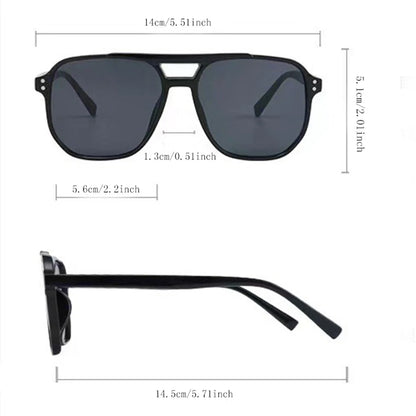 6-Piece Set Fashionable Unisex Sunglasses Square Retro Polygons Women's Black Vintage Stylish Men's And Women's Sunglasses