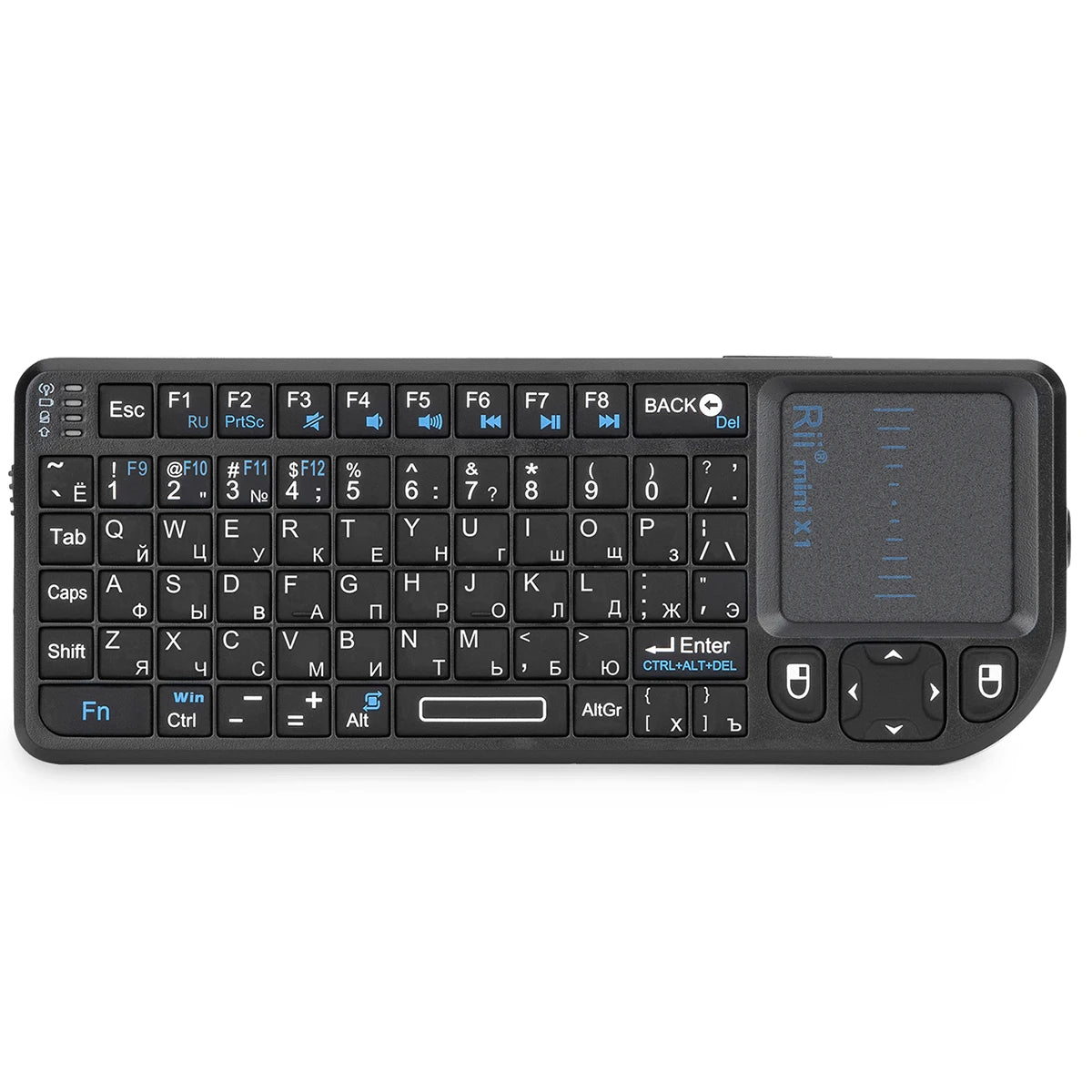 Teclado inalámbrico mini original Rii X1 de 2.4GHz en inglés/RU/ES/FR con panel táctil para Android TV Box/PC/portátil