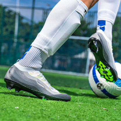Chaussures de Football de sport pour hommes Fg/Ag, ongles longs, prairie artificielle pour adultes, chaussures spécifiques à l'entraînement durables, chaussures hautes antidérapantes