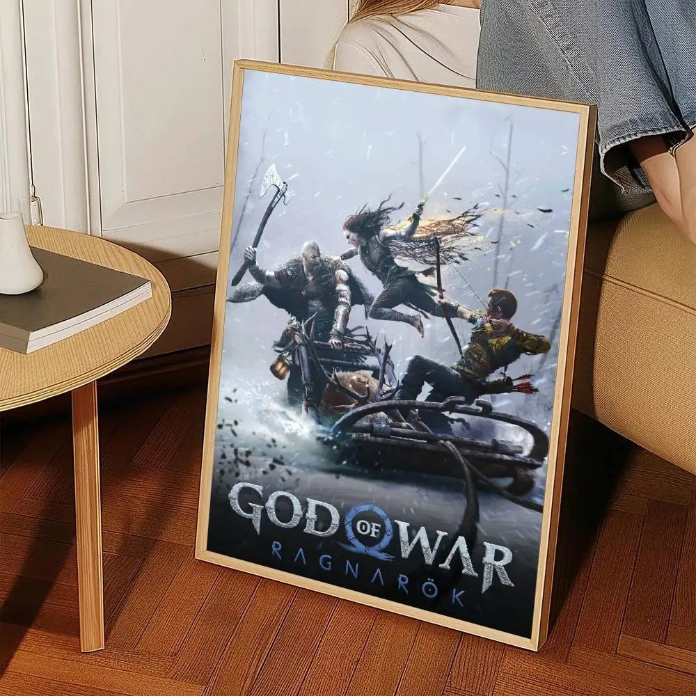 Pop Game God Of War Ragnarok Good Quality Prints And Poster Wall Art For Study Living Room Decor Unique Home Decoration Picture