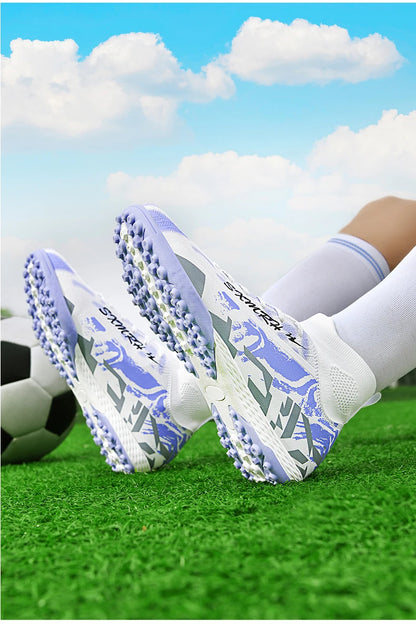 Double Star Men's High-Top TF Turf Football Boots, Youth & Student Edition, Adult & Kids, Professional Match & Training Soccer Shoes