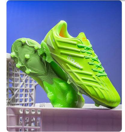 Double Star Adult Youth AG Soccer Cleats Non-Slip Durable Artificial and Natural Grass Football Shoes for Training and Matches Men Women