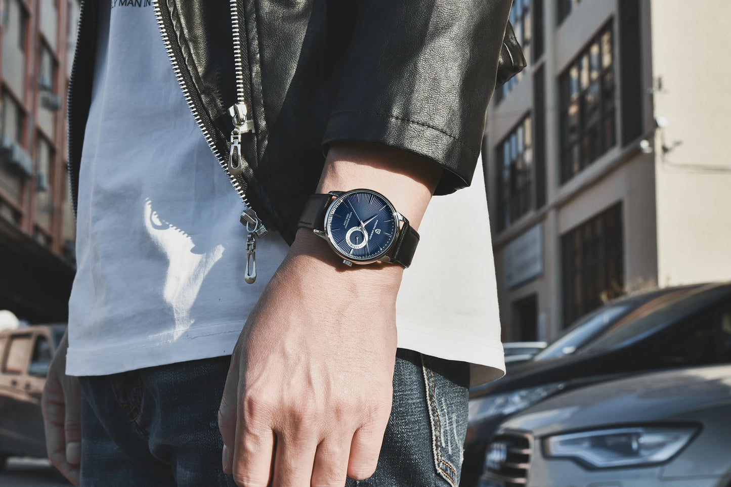 PAGANI DESIGN Men's Casual Quartz Watch Light Luxury All-Match Coated Glass Waterproof Stainless Steel Dial Date Display Watch