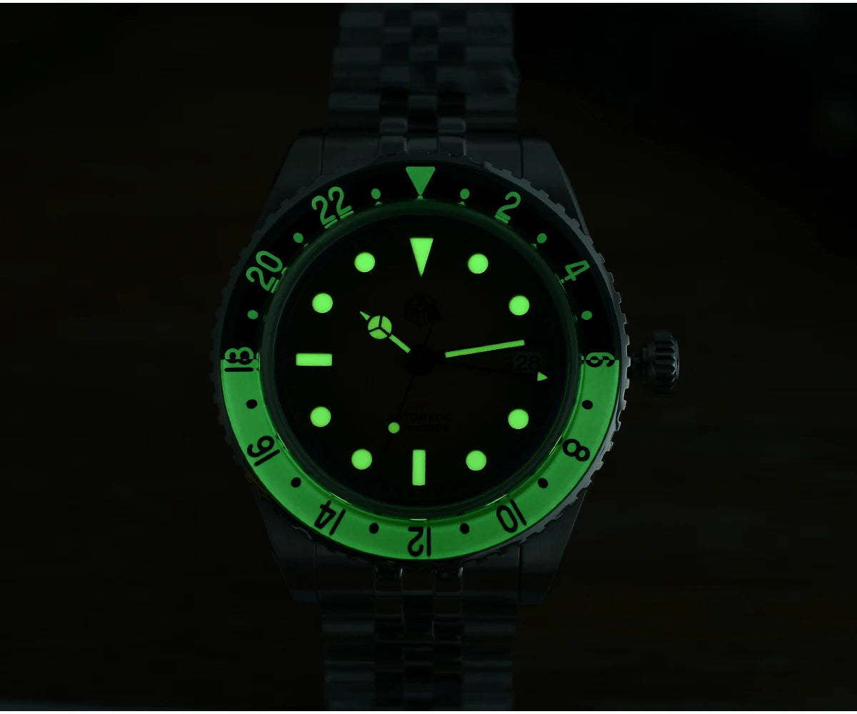 San Martin 2025 Men's Watches, Retro NH34 GMT Sandwich Dial, 40mm Bidirectional Sapphire Bezel, Luxury Sports Watch, 20Bar