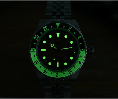 San Martin 2025 Men's Watches, Retro NH34 GMT Sandwich Dial, 40mm Bidirectional Sapphire Bezel, Luxury Sports Watch, 20Bar