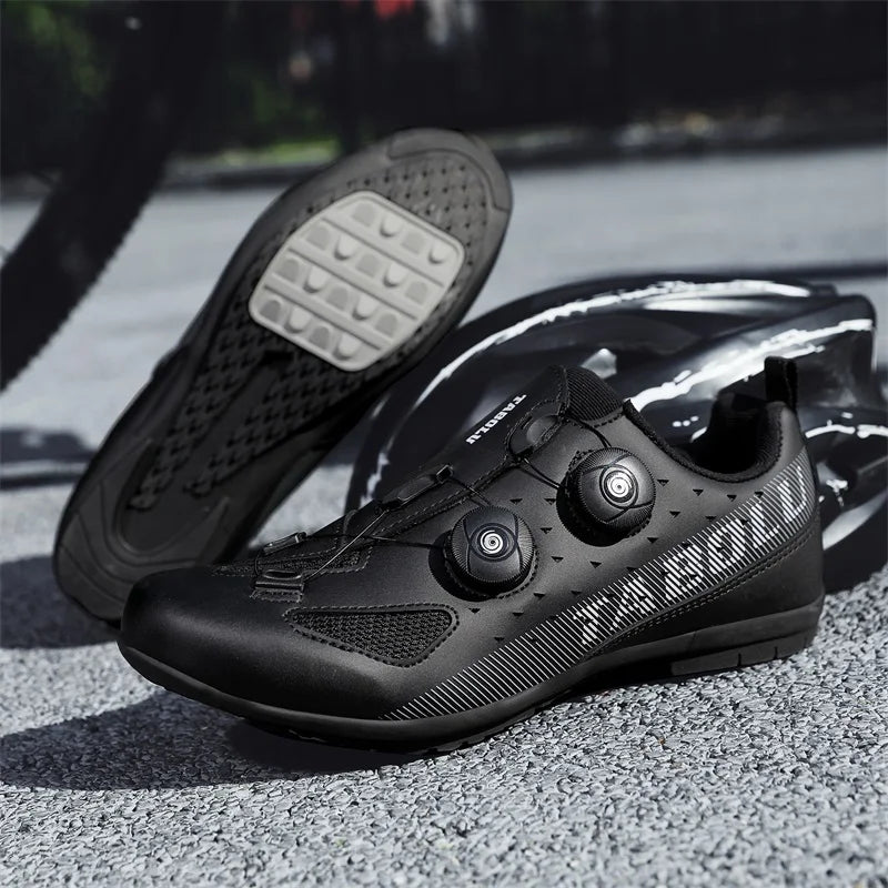 Lock-Free Cycling Shoes, Flat Pedal Shoes for Men, Bike Cleat Sneakers, MTB Bicycle Biking Shoes for Women, Breathable Indoor Boots