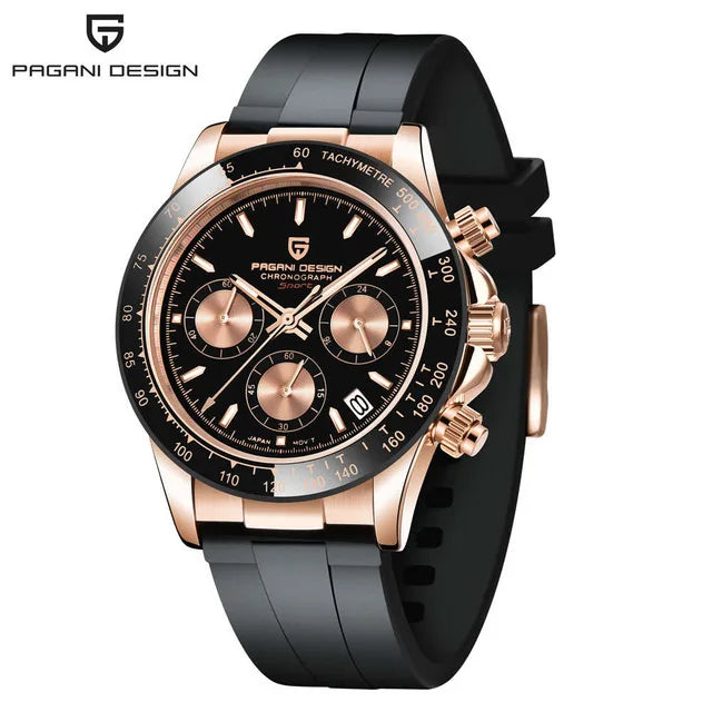 PAGANI DESIGN V2 40MM Meteorite Dial Men Quartz Watches Sapphire Retro Chronograph Waterproof Watch For Men