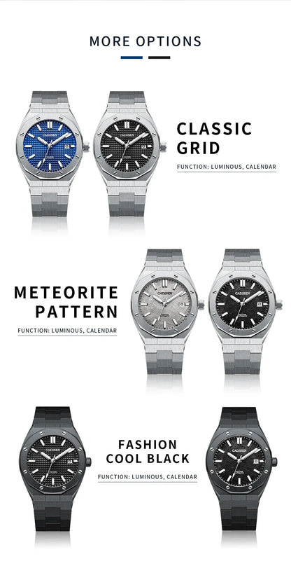 CADISEN Luxury Design 42MM Men Watches Japan MIYOTA 8215 Sapphire Glass Mechanical Automatic Watch Men 100M Waterproof