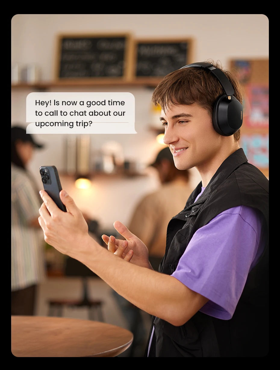 UGREEN Max5c Wireless Bluetooth Headphones ANC 43dB – Hi-Res LDAC Noise Cancelling Headphones with Spatial Audio & 75H Battery Life