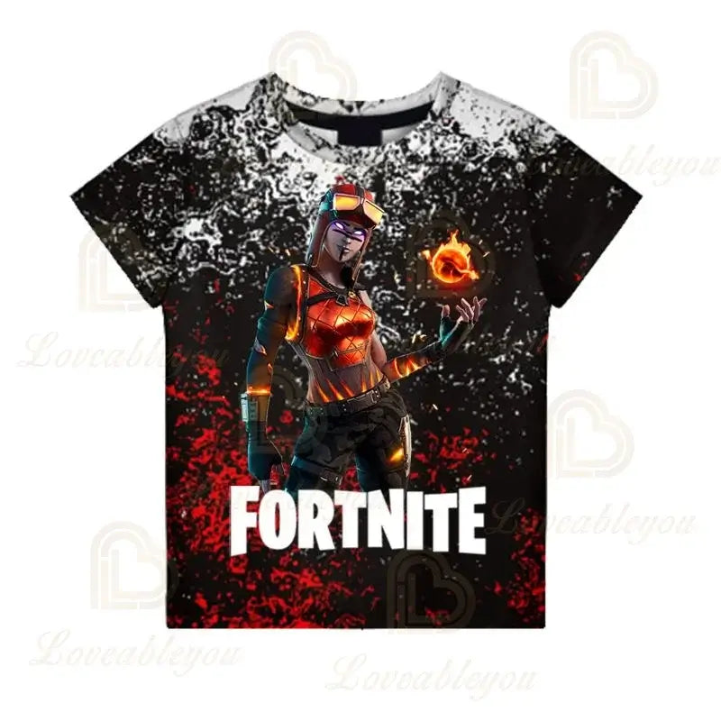 T-shirt Battle Royale Fortnite Victory para Criança, Tops para Raparigas e Rapazes, Roupa Harajuku, T-shirts Infantis 3D, 2025, NOVO DESIGN