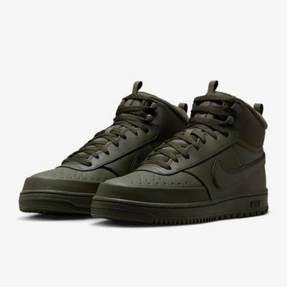 Nike Court Vision Men's Black and White Olive Green Brown Comfortable and Versatile Mid-Top Casual Sneakers DR7882-300