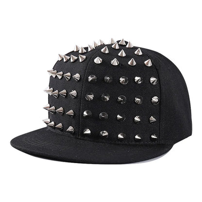 BASEBALL CAPS FOR BOTH Men Women Boys Girls Punk Studded Baseball Hip-Hop Hat Adjustable Snapback Spike Rivet Stud Cap
