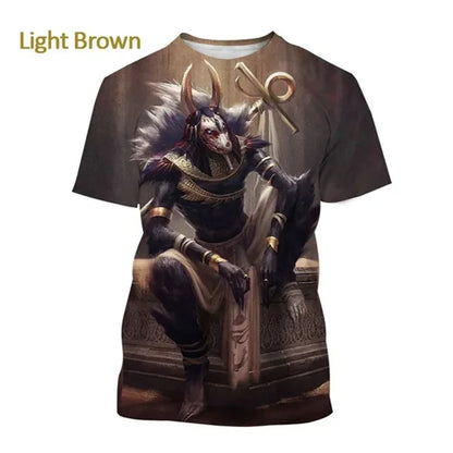 Grim Reaper Anubis T-shirts 3D-trykt oldegyptisk gud T-shirt Egyptens øje Farao Mode Harajuku kortærmet T-shirt
