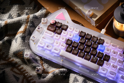 XVX 148 teclas teclas con temática de gatos perfil MAO, teclas coreanas brillantes y adorables para teclado 61 64 68 78 87 96 98 104 108