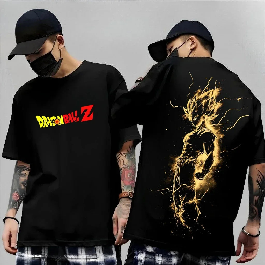 Dragon Ball Z Print Short Sleeve Cotton T-Shirt Son Goku Vegeta Men Women Clothes Harajuku Y2k Tee Vintage Summer Streetwear