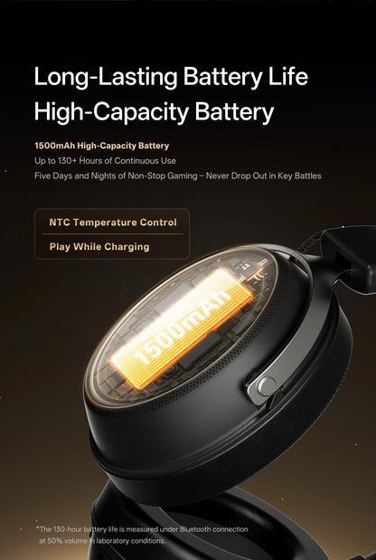 ATK Neptune N9 Wireless Gaming Headset – Low Latency eSports Headphones with Noise Cancelling Mic, Bluetooth 5.3, 4 Modes Dual Connection Gaming Headset
