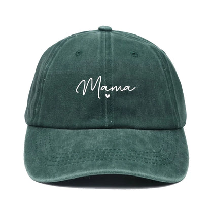 Mom loves patterned printed baseball caps, retro and fashionable women's casual washed dad hats, outdoor soft top sports hats