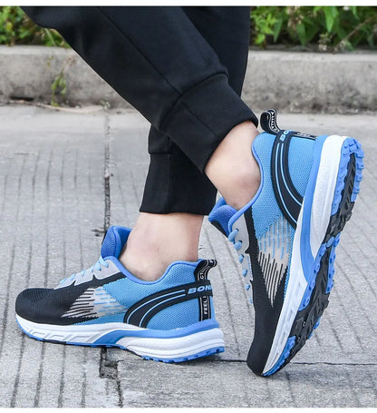 BONA New Popular Style Men's Running Mesh Weaving Upper Sport Shoes Ventilated Jogging Walking Sneakers Lace-Up