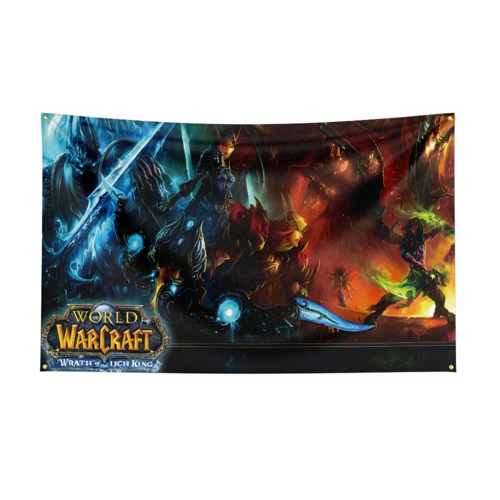 90X150CM Worlds of Warcrafts Wow Flag Polyester Digital Printed Game Tapestry Curtain For Decor dota1s