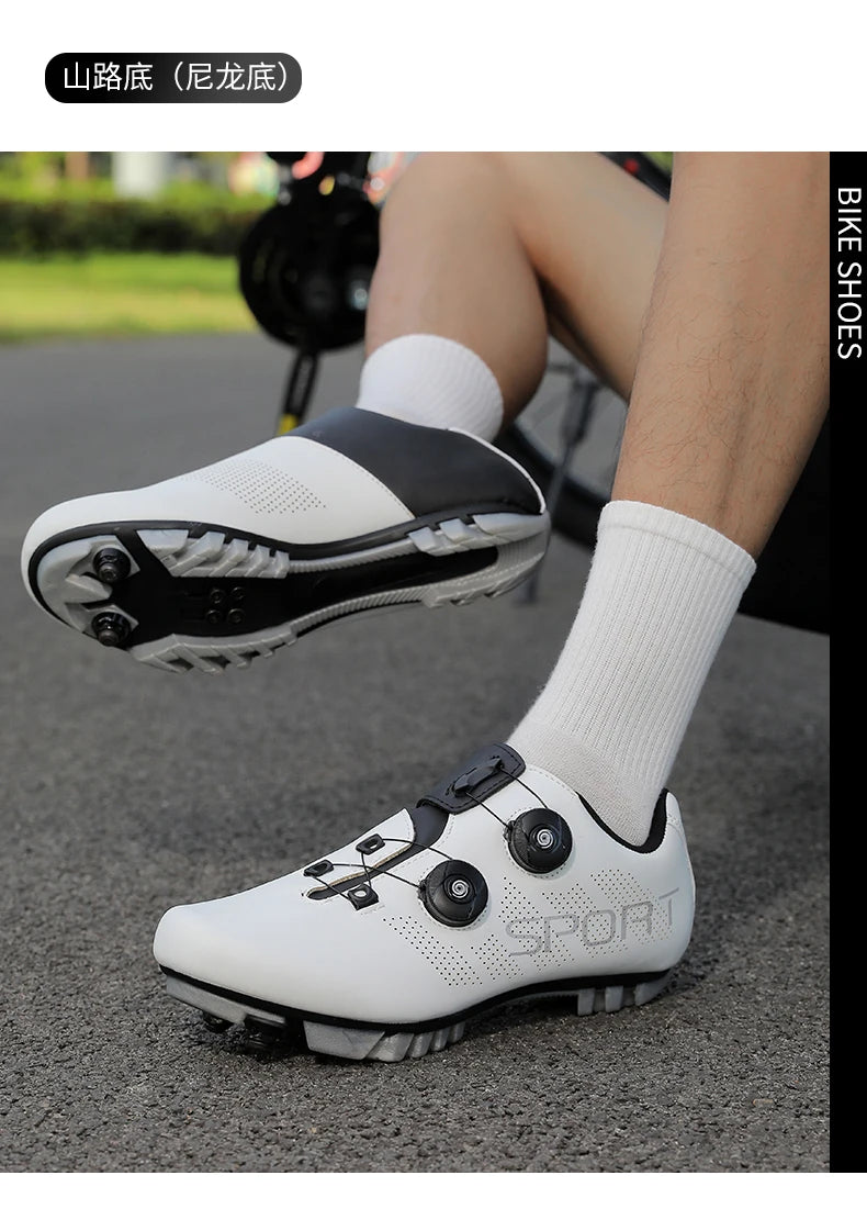 Scarpe da ciclismo ultraleggere, traspiranti e leggere, suole rigide compatibili SPD per allenamento e competizioni su bici da strada e mountain bike