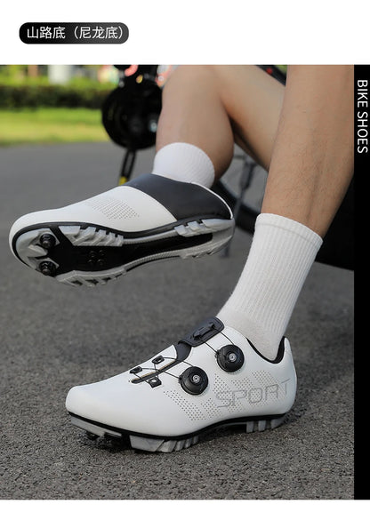 Scarpe da ciclismo ultraleggere, traspiranti e leggere, suole rigide compatibili SPD per allenamento e competizioni su bici da strada e mountain bike