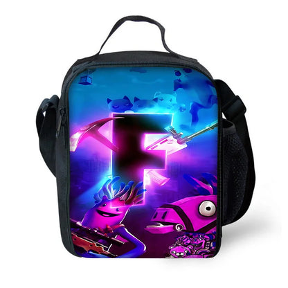 Bolsa térmica infantil de gran capacidad para niño Hot Game F-FortniteS, niña estudiante, picnic al aire libre, lonchera térmica reutilizable con aislamiento
