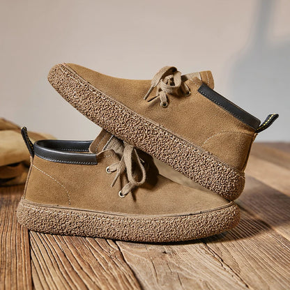 Pantofi casual din piele de căprioară pentru bărbați, de marcă de lux, din piele naturală, realizați manual, cu design antiderapant, pentru primăvară și toamnă