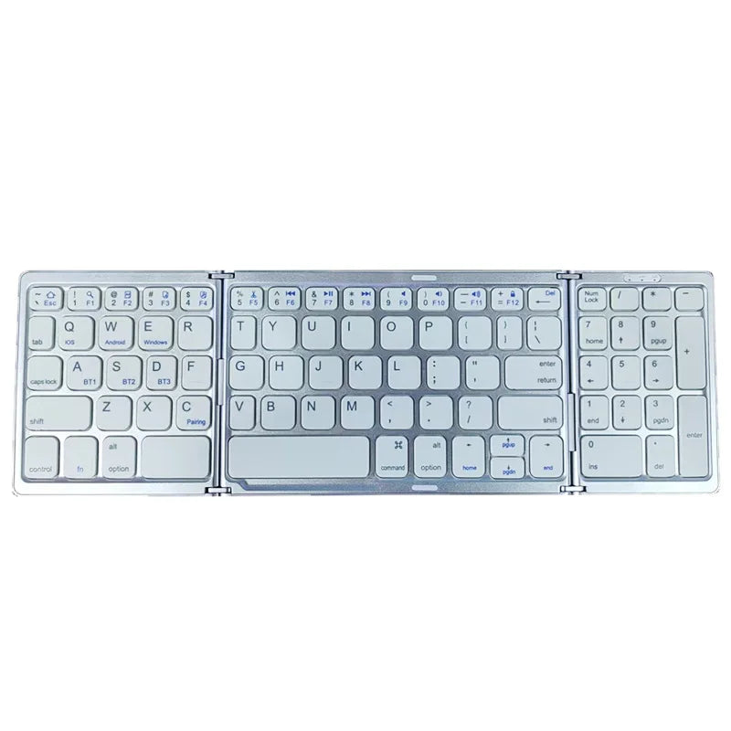 Teclado inalámbrico Bluetooth plegable recargable para iPad, móvil, tableta, portátil y oficina, mini teclado inalámbrico