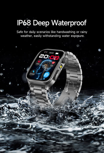 2026 New 650nm Laser Therapy Health Smartwatch Men ECG Blood Pressure Lipid Uric Acid Bluetooth Call Smart Watch For Android IOS
