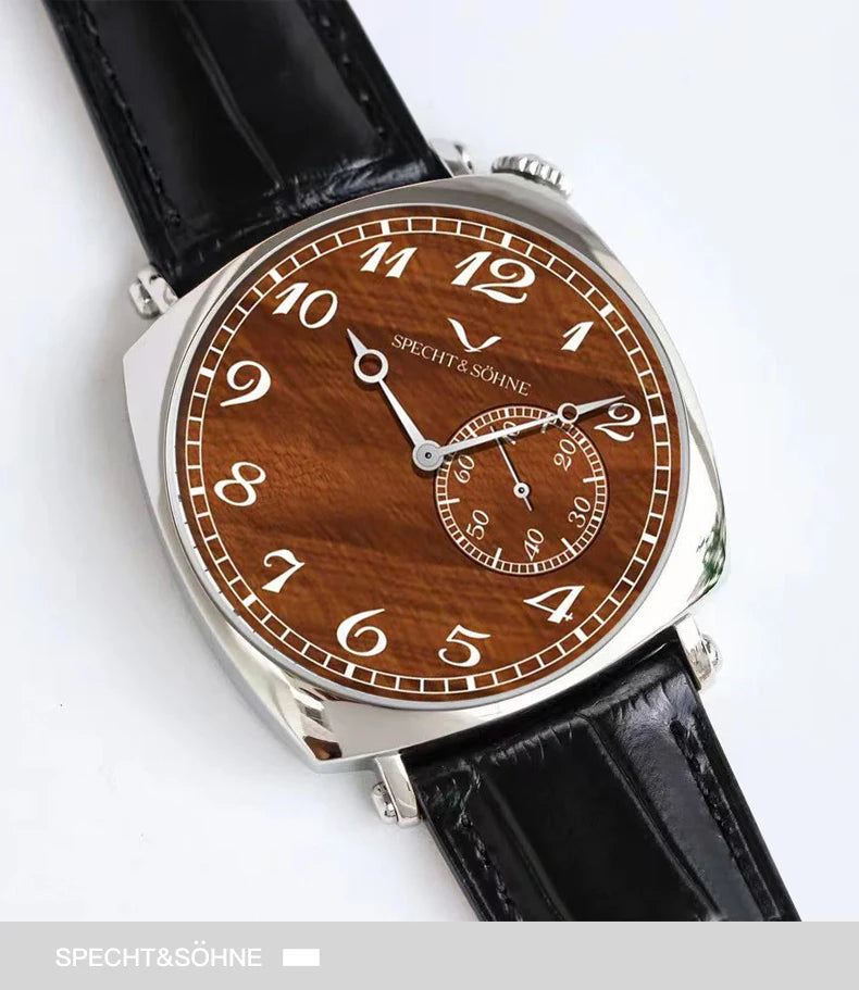 New 2026 Specht & Söhne 1921 Men's Automatic Mechanical Wristwatch Rose Gold Sapphire Crystal Genuine Leather Relogio Masculino