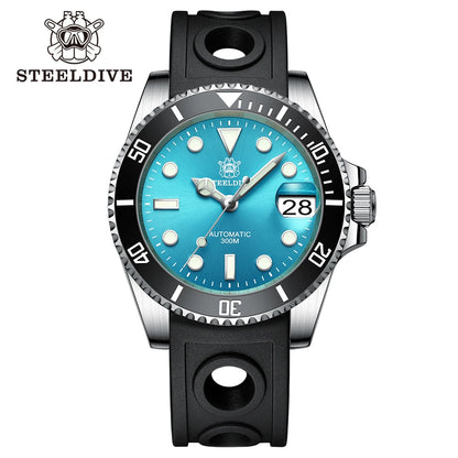 SD1953 STEELDIVE Brand Ceramic Bezel 41mm Steeldive 30ATM Water Resistant NH35 Automatic Mens Dive Watch  with Milled Clasp