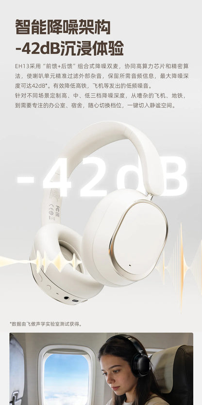 Auscultadores Over-Ear FiiO EH13 Wireless Bluetooth ANC – Headset Gaming HiFi LDAC com Cancelamento de Ruído, Graves Profundos e Longa Autonomia de Bateria