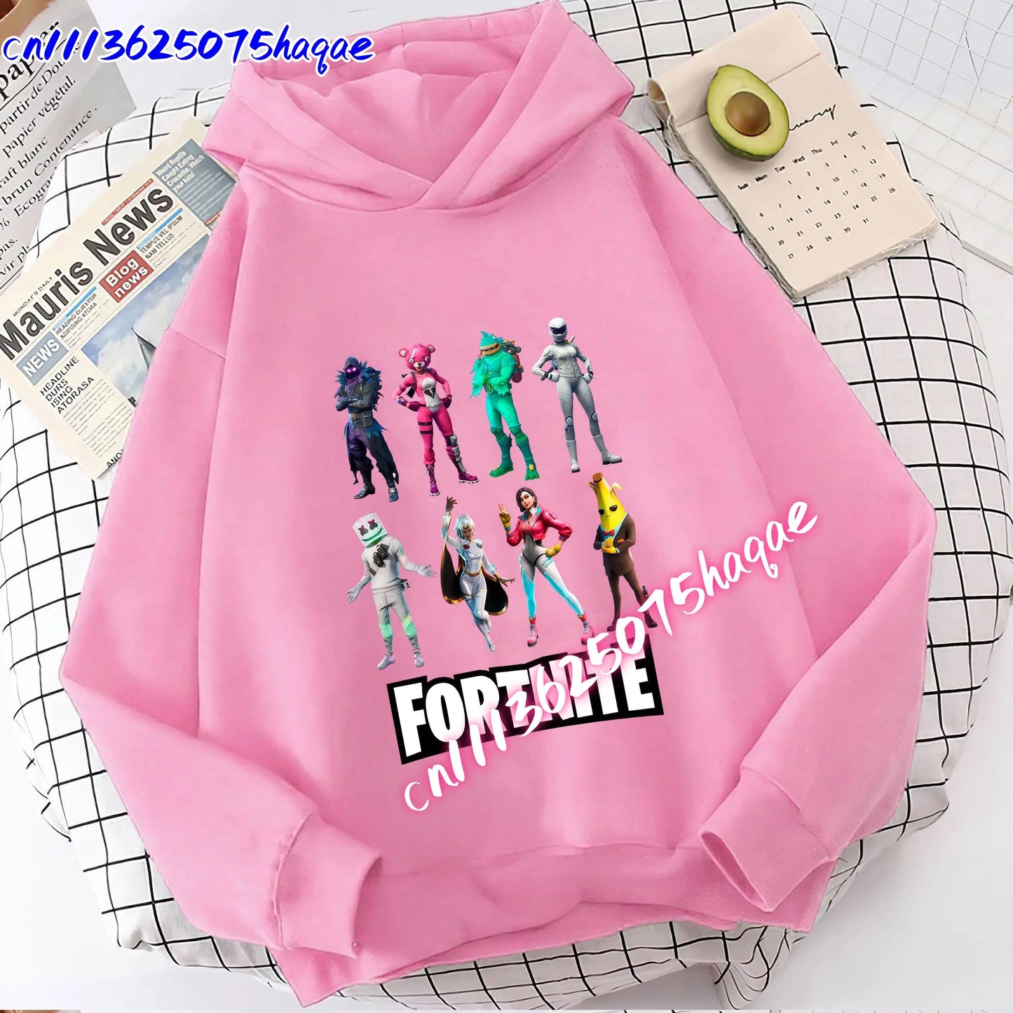 Sweatshirts Fortnite Novos para Criança, Hoodie com Estampado de Personagem de Jogo em Desenho Animado, Tops Casuais de Outono, Roupa de Inverno para Meninos Bebés