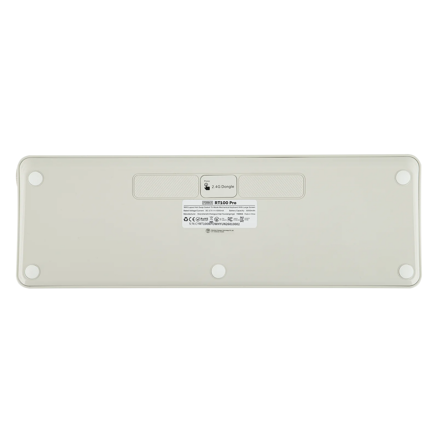 EPOMAKER RT100 PRO Tastiera meccanica 100% layout ANSI US con gasket, cablata/Bluetooth/wireless 2.4Ghz, schermo da 1.54” e manopola del volume