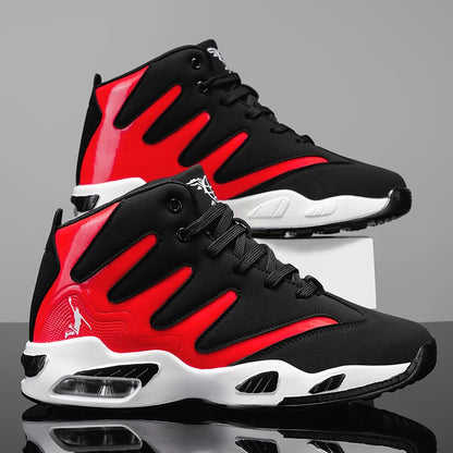 Chaussures de basketball montantes pour hommes, robustes et stables, baskets d'entraînement à lacets, unisexe, adaptées à la course, au sport, au basketball et à la marche. Cadeau idéal pour hommes, léger, confortable,