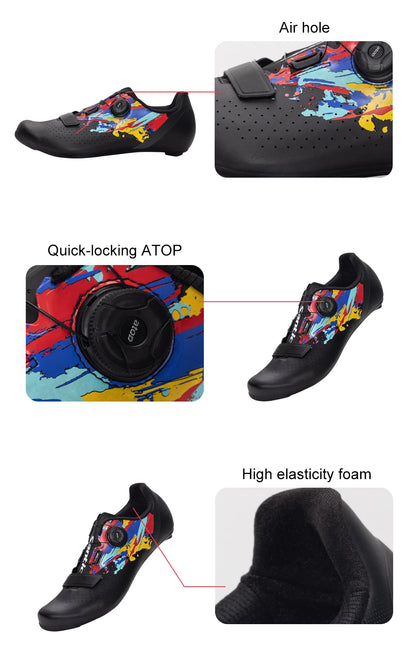 Santic men's cycling shoes 2025 new glass fiber nylon sole outdoor pro road racing shoes auto-lock road riding bicycle sneakers