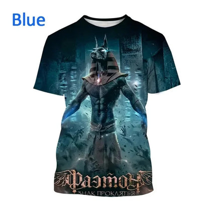 Grim Reaper Anubis T-shirts 3D-trykt oldegyptisk gud T-shirt Egyptens øje Farao Mode Harajuku kortærmet T-shirt
