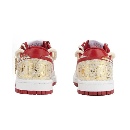 Custom Sneakers  Nike Big Moon Over River & Blazing Apollo Gold Foil Craft Shock-Absorbent & Wear-Resistant Low-Top For Men