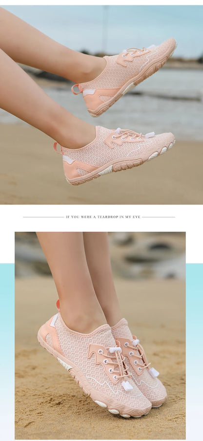 New Barefoot Wading Shoes Men Women Mesh Quick-Drying Beach Shoes Outdoor Non-Slip Swimming Shoes Unisex Water Sports Shoes