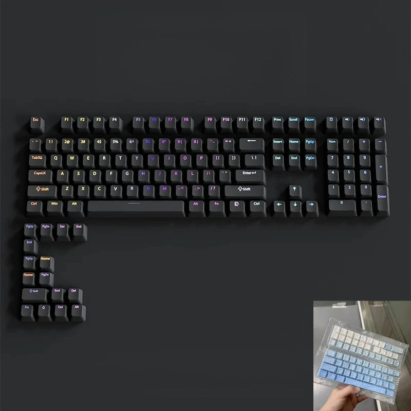 133+ tasti OEM Profile Gradient Keycaps per tastiera meccanica da gaming con switch Cherry MX, PBT retroilluminati RGB, layout ISO, keycap