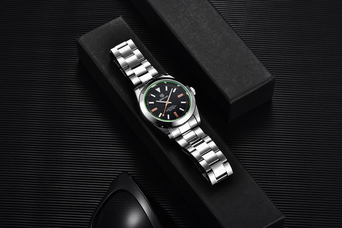 BENYAR – Nuevo reloj para hombre, marca de lujo, reloj mecánico automático, resistente al agua hasta 50 m, modelo deportivo con agujas luminiscentes