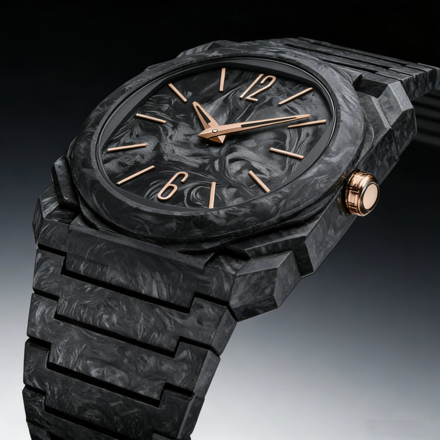 Creative Design Smoked Marble Pattern Quartz Watch Ultra-Thin Dial 3ATM Waterproof Plastic Quartz Watch Business Watch for Men