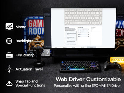 EPOMAKER HE80 75% dispunere QWERTY SUA, tastatură mecanică magnetică cu efect Hall, cu cablu, garnitură cremoasă, cu schimbare la cald, DKS SOCD pentru PC/Mac