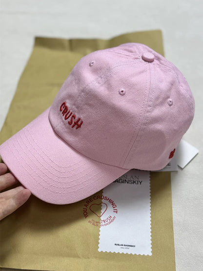 Cappellini da baseball unisex ricamati "crush" neri con iniziali ricamate, modello "Dad Hat", 100% cotone, per tutte le stagioni