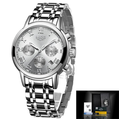 LIGE New Fashion Luxury Women Watch Waterproof Quartz Ladies Watches Business Steel Band Casual Bracelet Date Clock Wristwatches