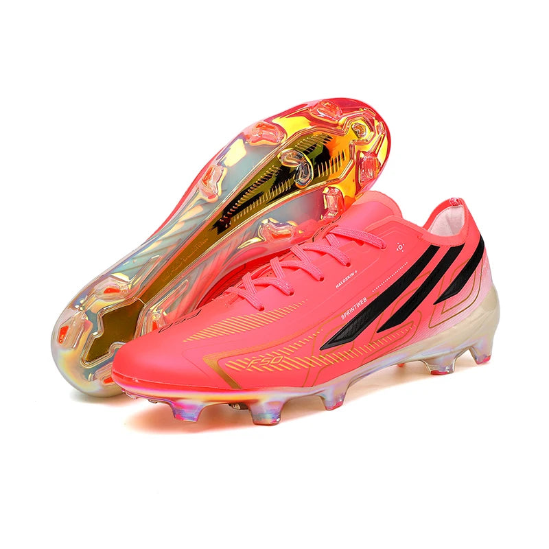 Chaussures de football pour adultes, économiques, en tissu mélange de polyuréthane, avec crampons en caoutchouc résistants et antidérapants, idéales pour les amateurs et les passionnés de football.