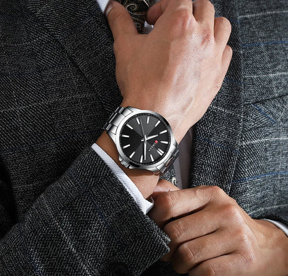 CURREN herenhorloge – Luxe model, waterdicht, militaire stijl, van roestvrij staal – Sportief polshorloge (ref. 8322)