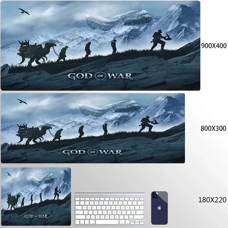 Large Mouse Pad G-God of War Pc Gamer Cabinet Keyboard Computer Game Desk Mat 900x400 Table Rug Gaming Accessories Xxl Mousepad
